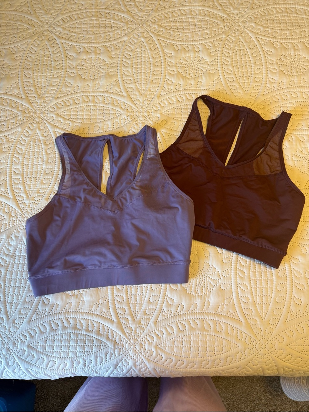 Women's Purple and Dark Plum Dancewear Racerback Sports Bralettes L